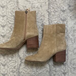 JCrew Tan Suede Ankle Boots